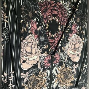 City Chic Pink Floral Zip Front Dress w/Pockets Size S 16